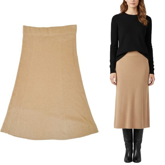 Banana Republic Dresses & Skirts - Banana Republic A-line Sweater Knit Midi Skirt Size Medium Camel Tan